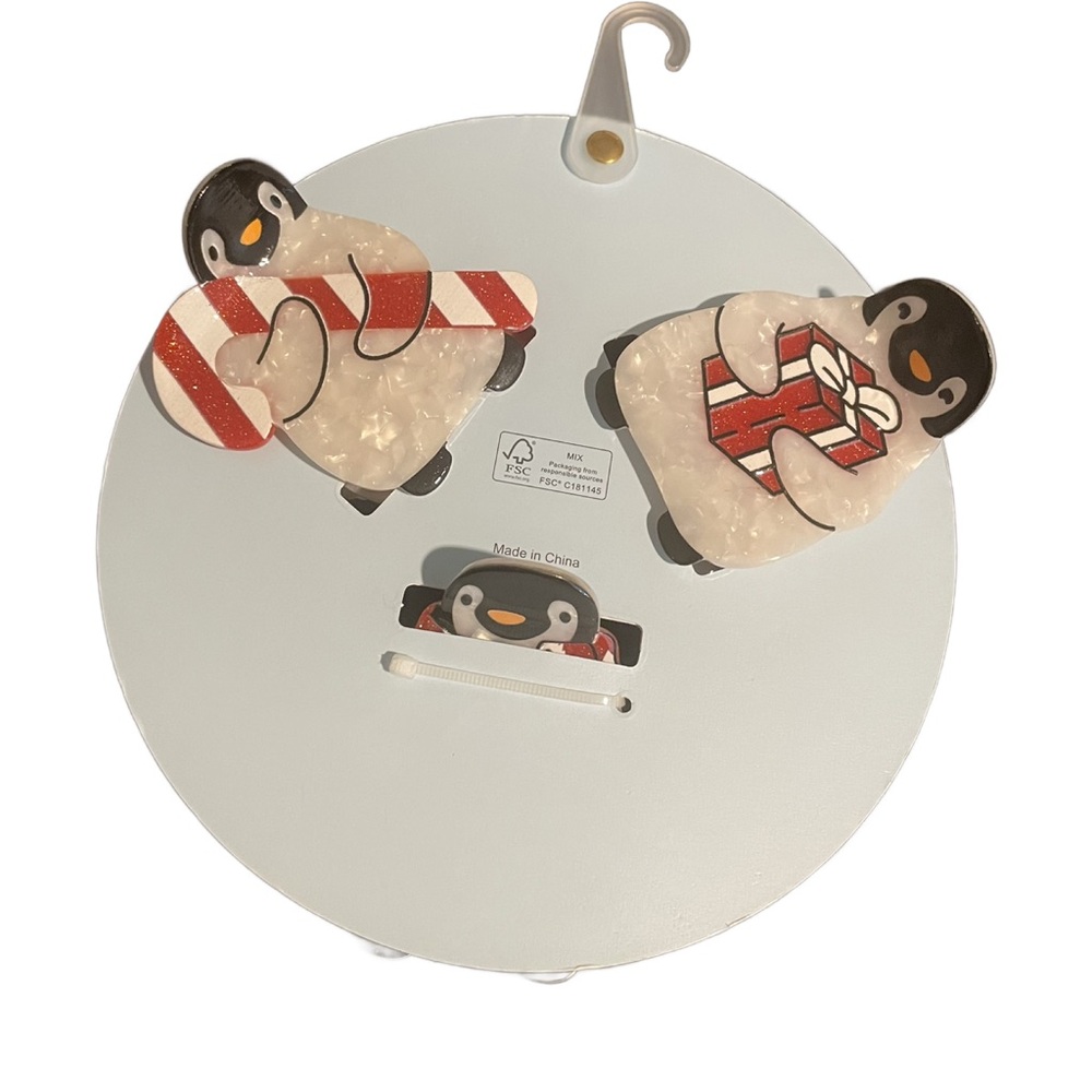 New Piper Snowman Claw Hair Clip Accessories Set of Three - Picture 5 of 6